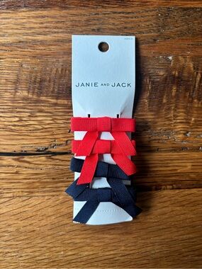 Janie and Jack red Navy Blue Girls Alligator Hair Clip NWT SET Kids